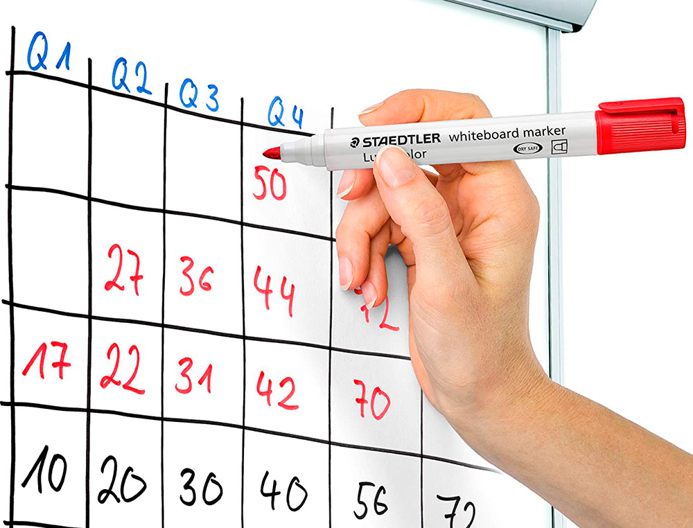 MARCADOR STAEDTLER LUMOCOLOR 351 PARA QUADRO BRANCO PONTA REDONDA 2 MM COR VERMELHO
