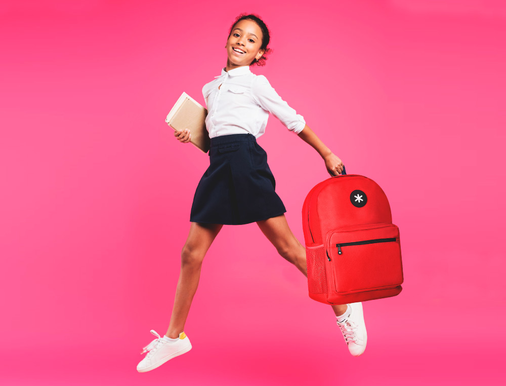 MOCHILA ANTARTIK COM ASA E BOLSO FRONTAL COM FECHO COR VERMELHO 320X140X430 MM