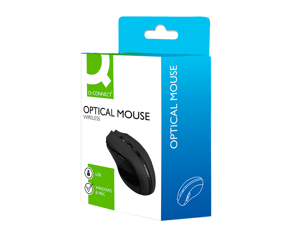RATO Q-CONNECT OTICO SEM FIOS 1000 DPI RECETOR USB 2,4 GHZ PRETO