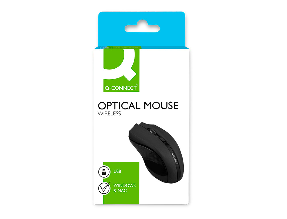 RATO Q-CONNECT OTICO SEM FIOS 1000 DPI RECETOR USB 2,4 GHZ PRETO