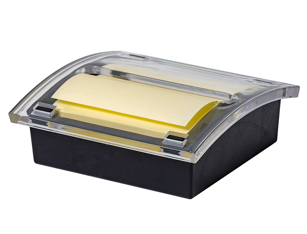 SUPORTE PARA BLOCO DE NOTAS ADESIVAS Q-CONNECT ZIG-ZAG COR PRETO COM 1 BLOCO 76X76 MM