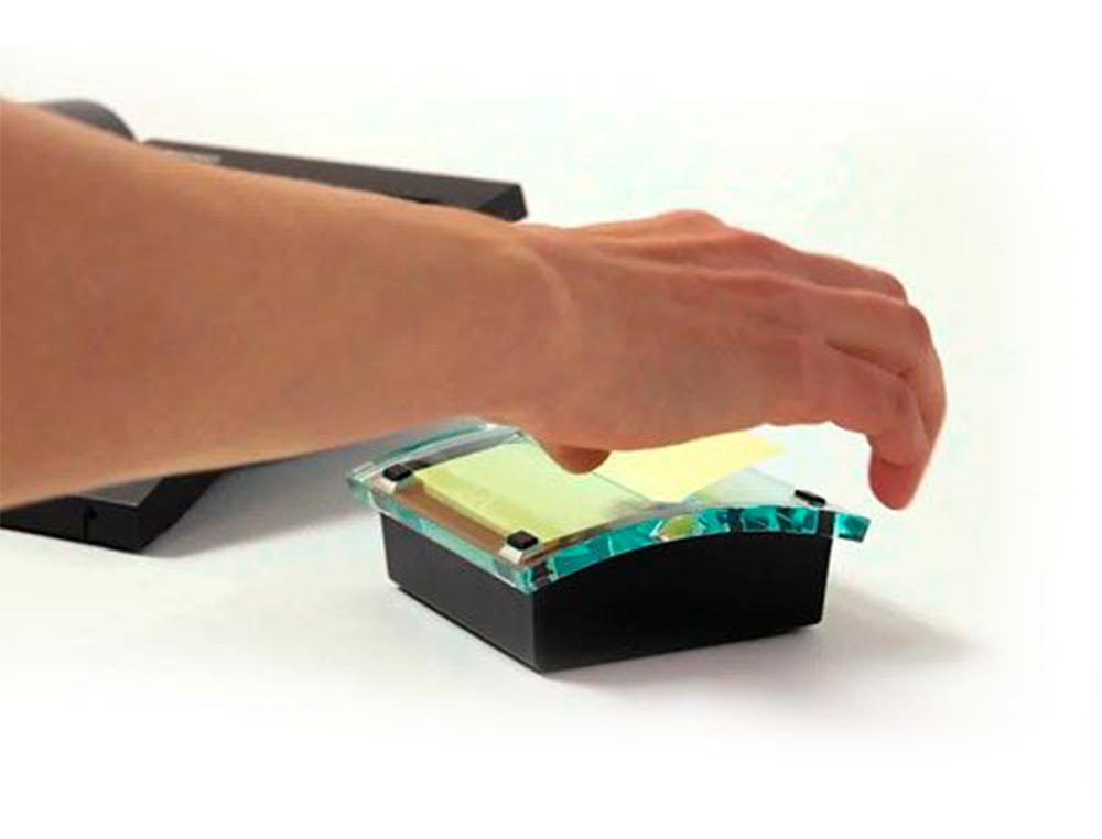 SUPORTE PARA BLOCO DE NOTAS ADESIVAS Q-CONNECT ZIG-ZAG COR PRETO COM 1 BLOCO 76X76 MM