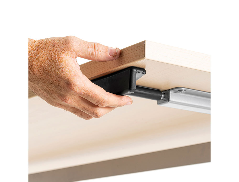 MESA DE ESCRITORIO ROCADA 160X80CM COM TABULEIRO REBATIVEL 90 ACABAMENTO FD01 ALUMINIO/FAIA