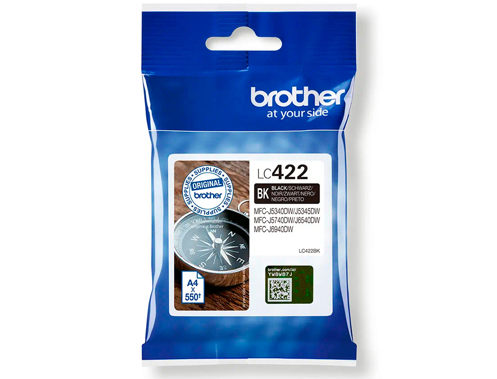 TINTEIRO BROTHER LC-422BK PRETO MFC-J5340DW / MFC-J5740DW / MFC-J6540DW / MFC-J6940DW 550 PAGINAS
