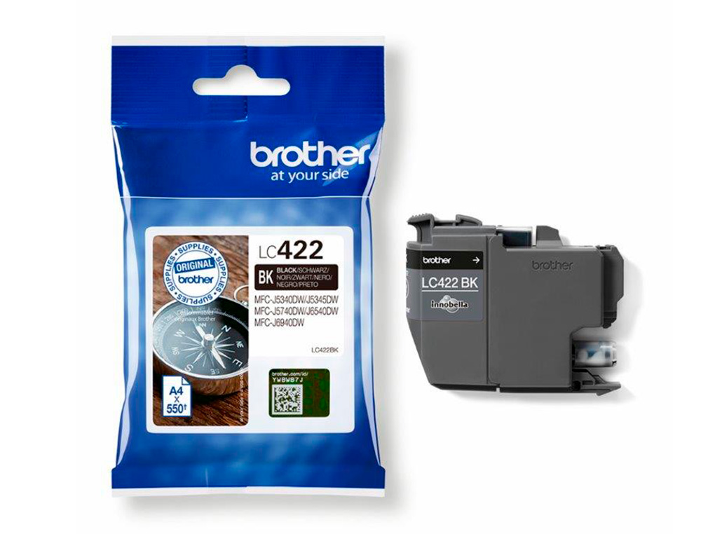 TINTEIRO BROTHER LC-422BK PRETO MFC-J5340DW / MFC-J5740DW / MFC-J6540DW / MFC-J6940DW 550 PAGINAS