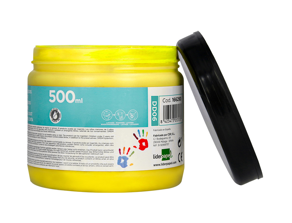 PINTURA A DEDOS LIDERPAPEL FRASCO DE 500 ML AMARELO