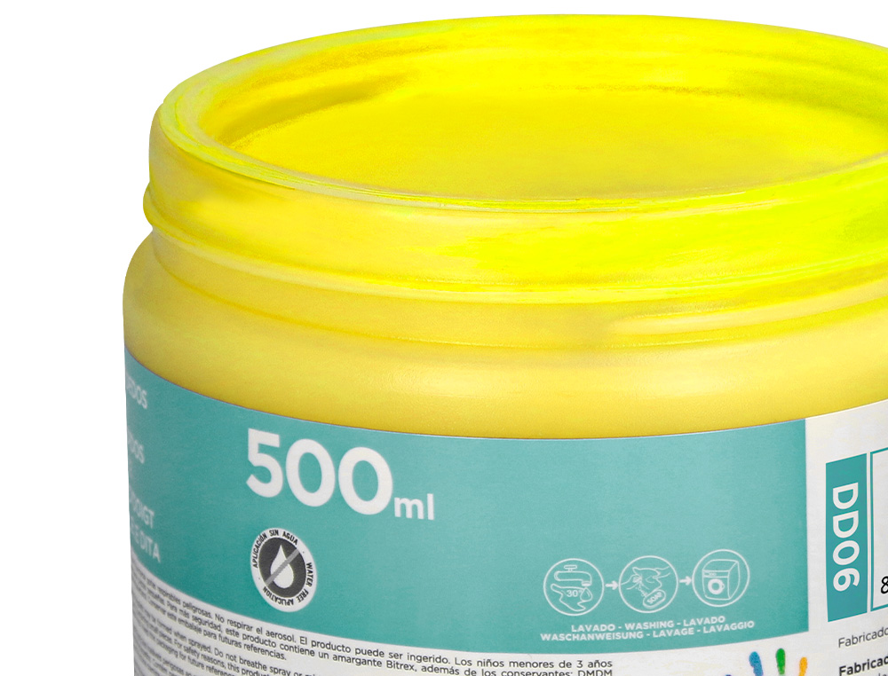 PINTURA A DEDOS LIDERPAPEL FRASCO DE 500 ML AMARELO