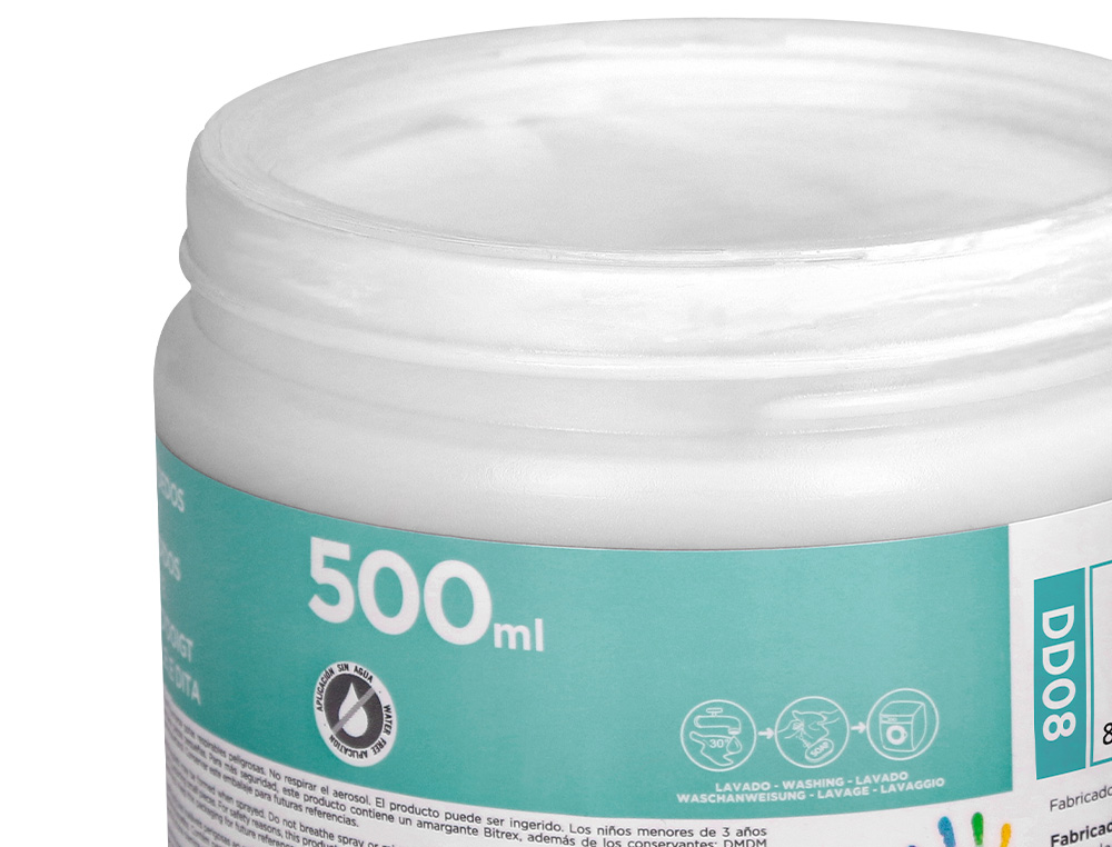 PINTURA A DEDOS LIDERPAPEL FRASCO DE 500 ML BRANCO