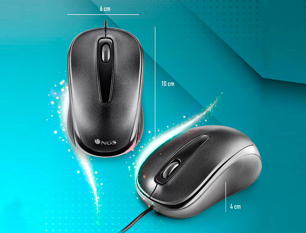 RATO NGS EASY DELTA OTICO COM CABO 1200 DPI RECETOR USB 2 BOTOES AMBIDESTROS COR PRETO