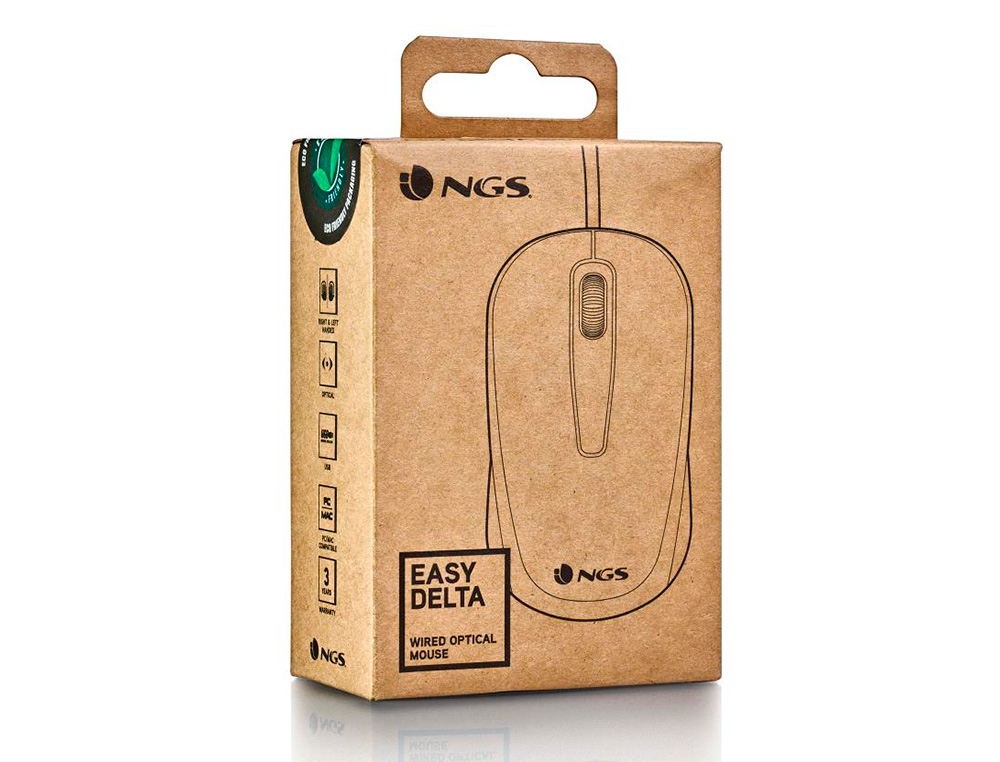 RATO NGS EASY DELTA OTICO COM CABO 1200 DPI RECETOR USB 2 BOTOES AMBIDESTROS COR PRETO