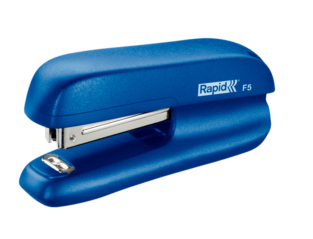 AGRAFADOR RAPID F5 MINI PLASTICO CAPACIDADE 10 FOLHAS USA AGRAFES N 10 COR AZUL