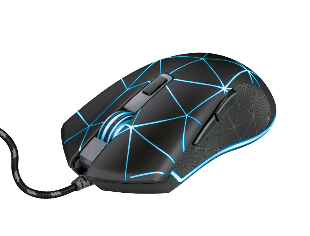 RATO TRUST GXT133 LOCX GAMING OTICO LUZES LED 800-4000 PPP 6 BOTOES USB 2.0 CABO 1,80 M COR PRETO