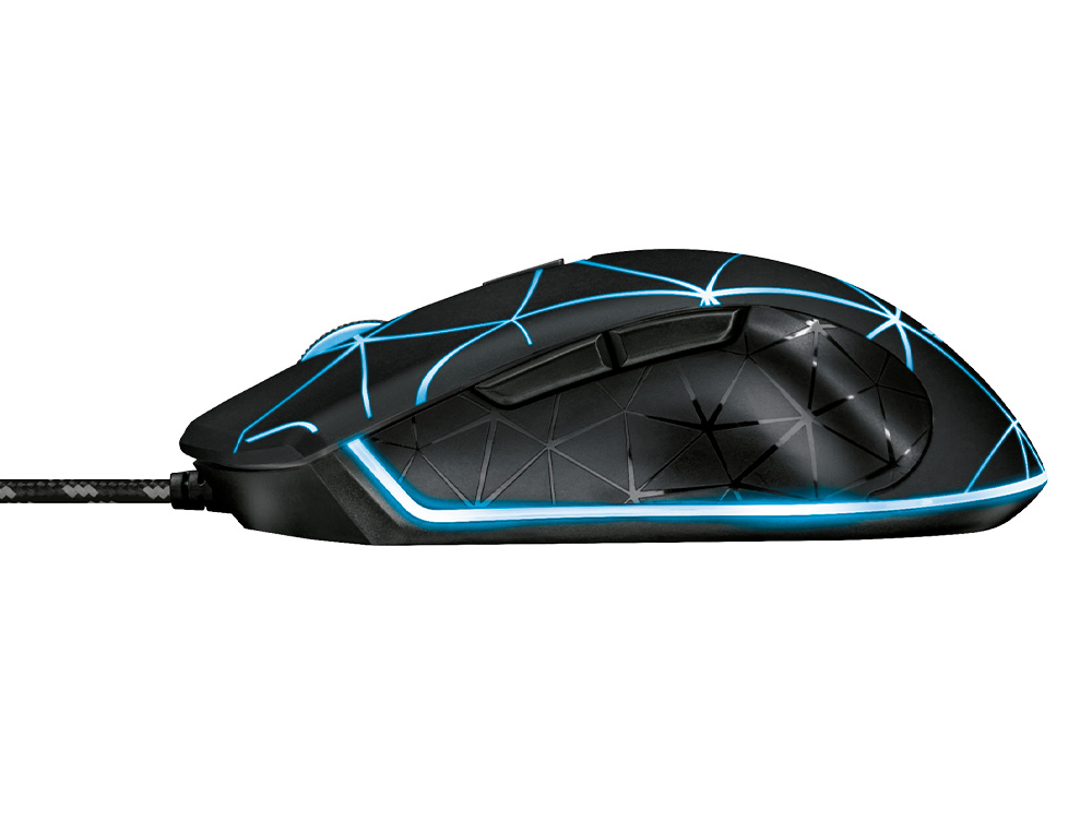 RATO TRUST GXT133 LOCX GAMING OTICO LUZES LED 800-4000 PPP 6 BOTOES USB 2.0 CABO 1,80 M COR PRETO