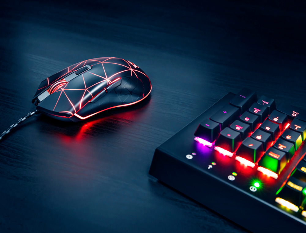 RATO TRUST GXT133 LOCX GAMING OTICO LUZES LED 800-4000 PPP 6 BOTOES USB 2.0 CABO 1,80 M COR PRETO