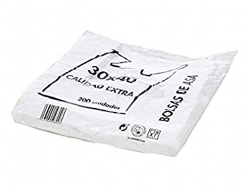 BOLSA T-SHIRT RECICLADA 70% BRANCA 50 MC 35X50 CM APTA LEGISLAÇÃO DE BOLSAS 2021