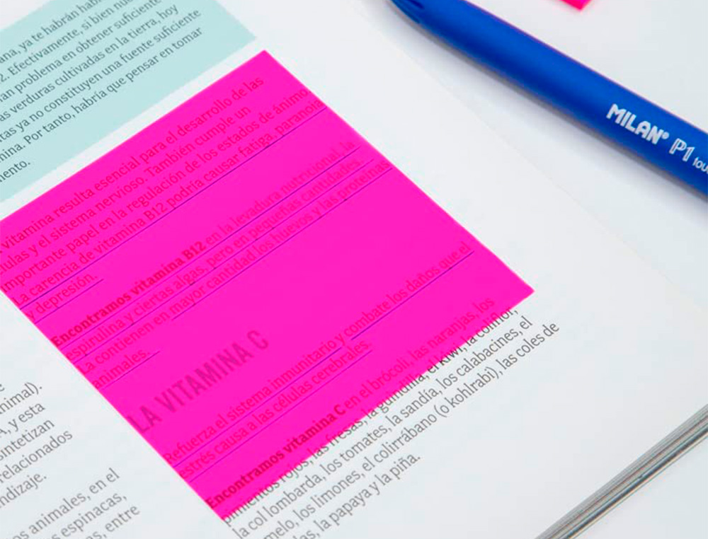 BLOCO DE NOTAS ADESIVAS MILAN 76X76 MM REMOVIVEL PLASTICO TRANSLUCIDO ROSA FLUOR 50 FOLHAS