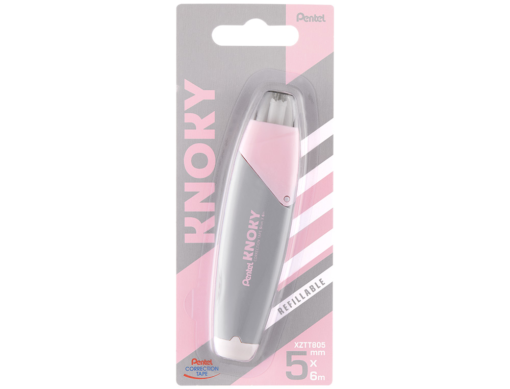 CORRETOR DE FITA PENTEL KNOKY 5MMX6M COR PASTEL CINZA