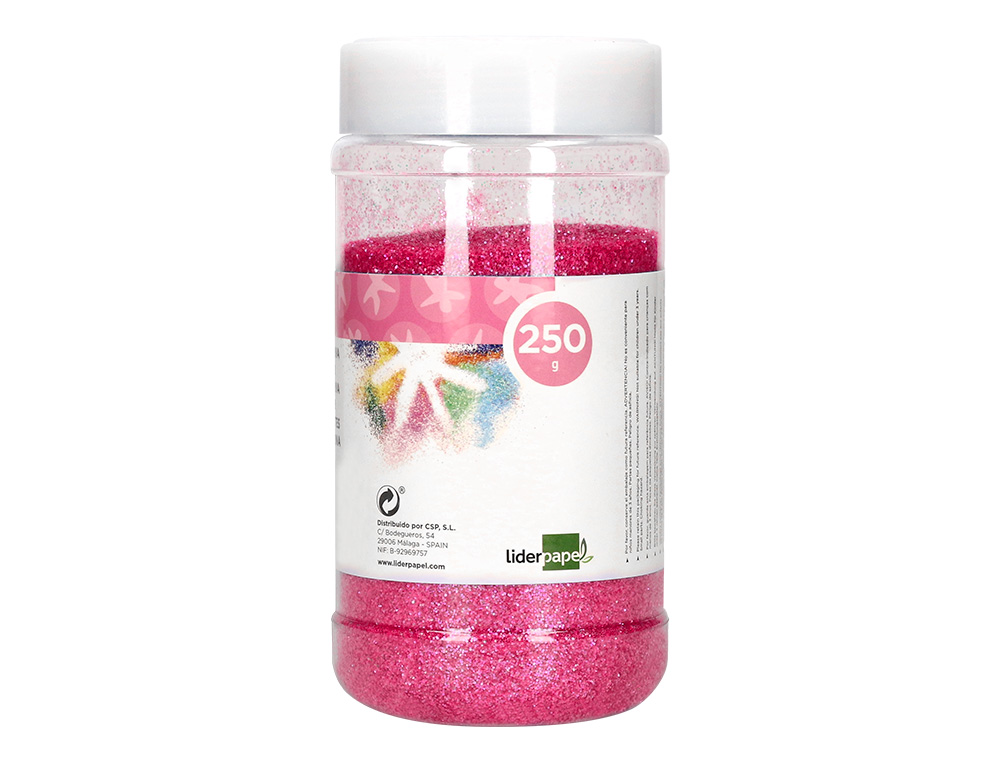 PURPURINA LIDERPAPEL FANTASIA COR ROSA PASTEL METALIZADO FRASCO DE 250 GR