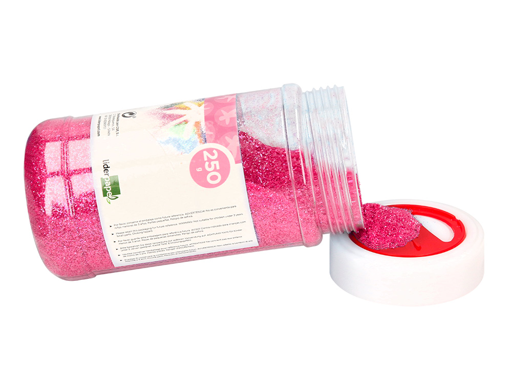 PURPURINA LIDERPAPEL FANTASIA COR ROSA PASTEL METALIZADO FRASCO DE 250 GR