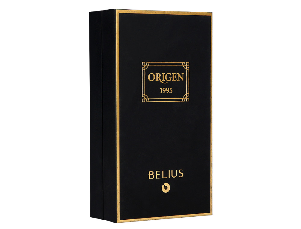 CANETA E FRASCO DE TINTA ESTILOGRAFICA BELIUS ORIGEN 1995 ALUMINIO TEXTURA ESCOVADO COR PRETO TINTA PRETA CAIXA DESIGN