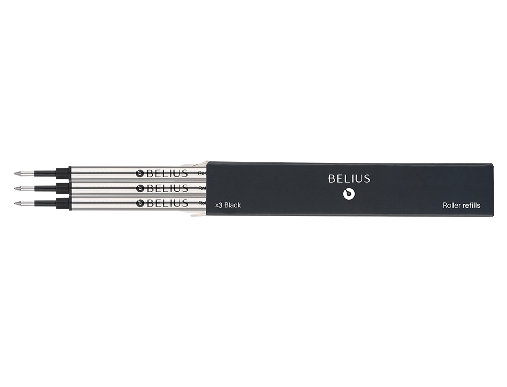 RECARGA ROLLER BELIUS PRETO 0,7 MM CAIXA 3 UNIDADES