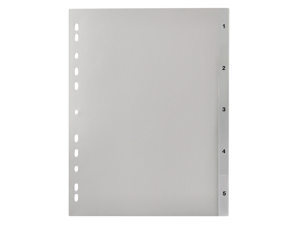 SEPARADOR NUMERICO Q-CONNECT PLASTICO 1-5 CONJUNTO DE 5 SEPARADORES DIN A4 MULTIPERFURADOS