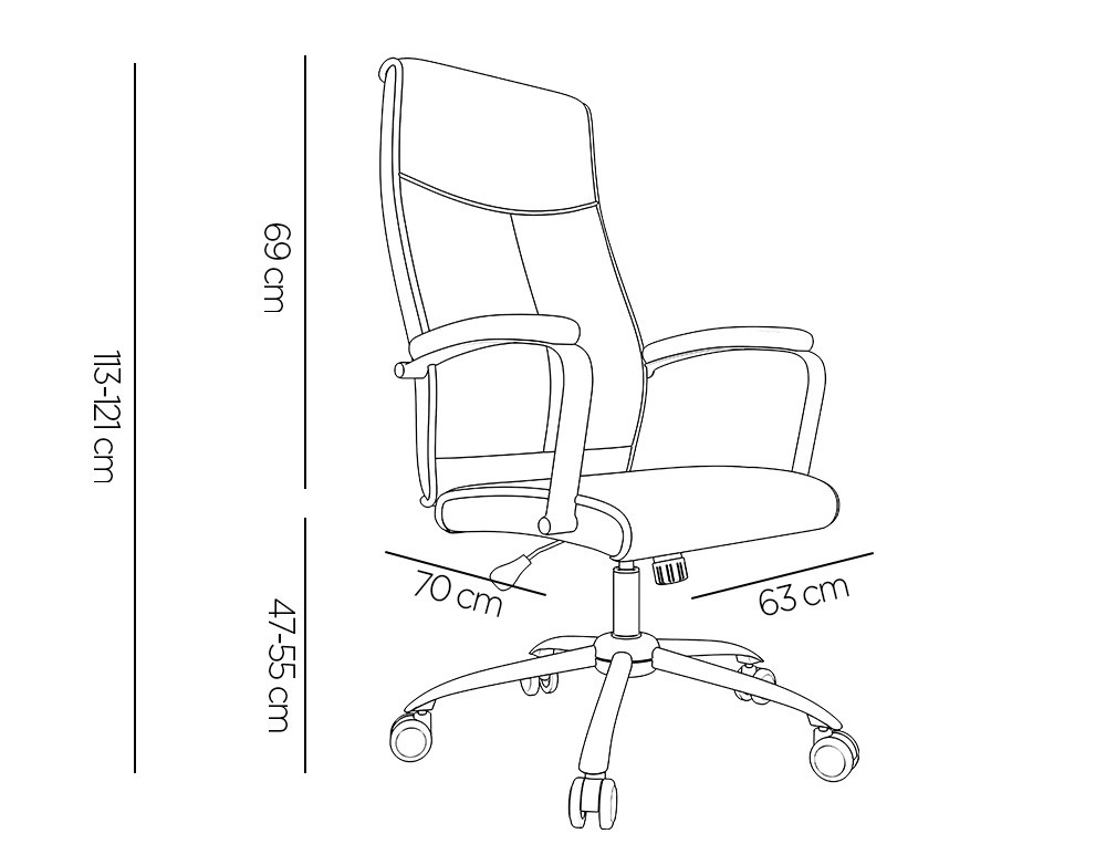CADEIRA DE DIRECAO Q-CONNECT MODENA IMIT DE PELE BASE METAL ALT MAX 1210 MM LARG 630 MM PROF 650 MM RODAS PREMIUM COR CI
