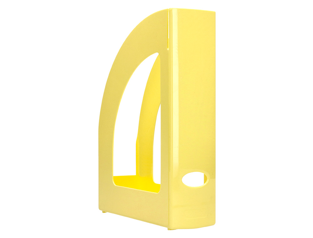 PORTA REVISTAS PLASTICO Q-CONNECT COR AMARELO PASTEL