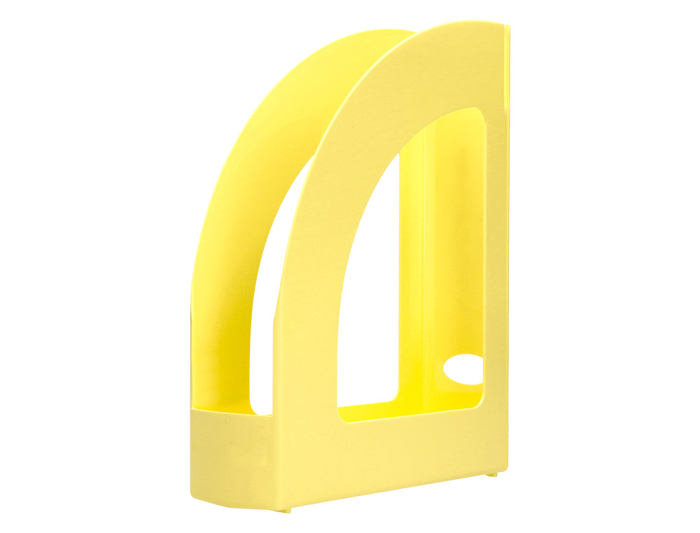 PORTA REVISTAS PLASTICO Q-CONNECT COR AMARELO PASTEL