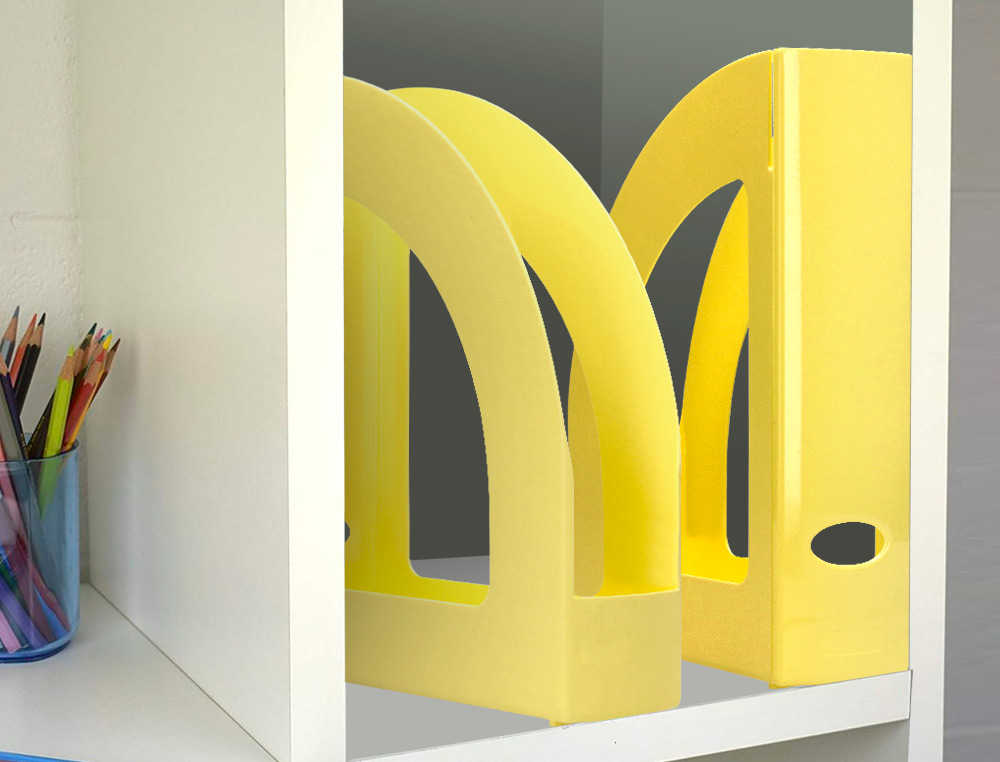 PORTA REVISTAS PLASTICO Q-CONNECT COR AMARELO PASTEL