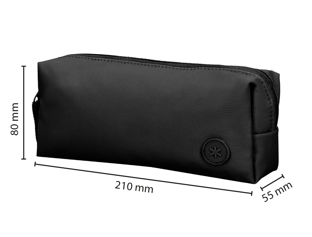 ESTOJO ESCOLAR ANTARTIK 1 COMPARTIMENTO COMPLEMENTO DA MOCHILA TEENS COR PRETO 80X55X210 MM