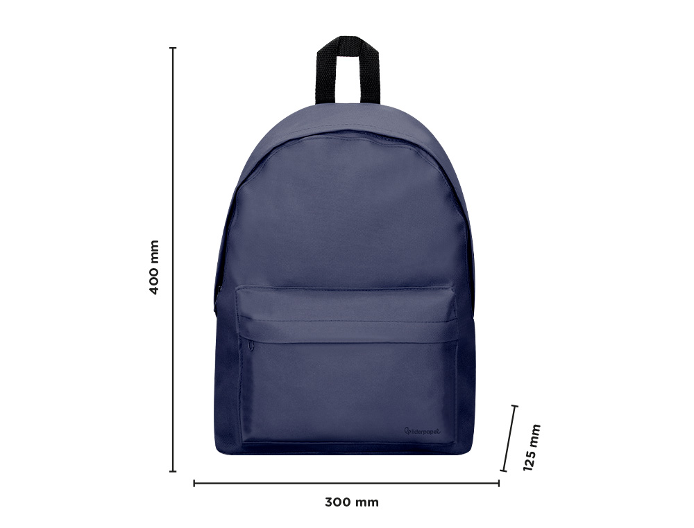MOCHILA ESCOLAR LIDERPAPEL COR AZUL MARINHO 400X125X300 MM