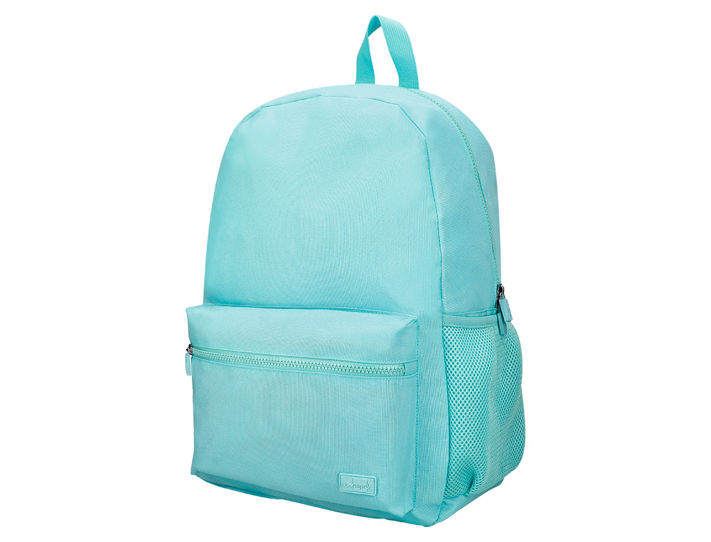 MOCHILA ESCOLAR LIDERPAPEL BOLSO LATERAL ELASTICO COR AZUL CELESTE 400X125X300 MM