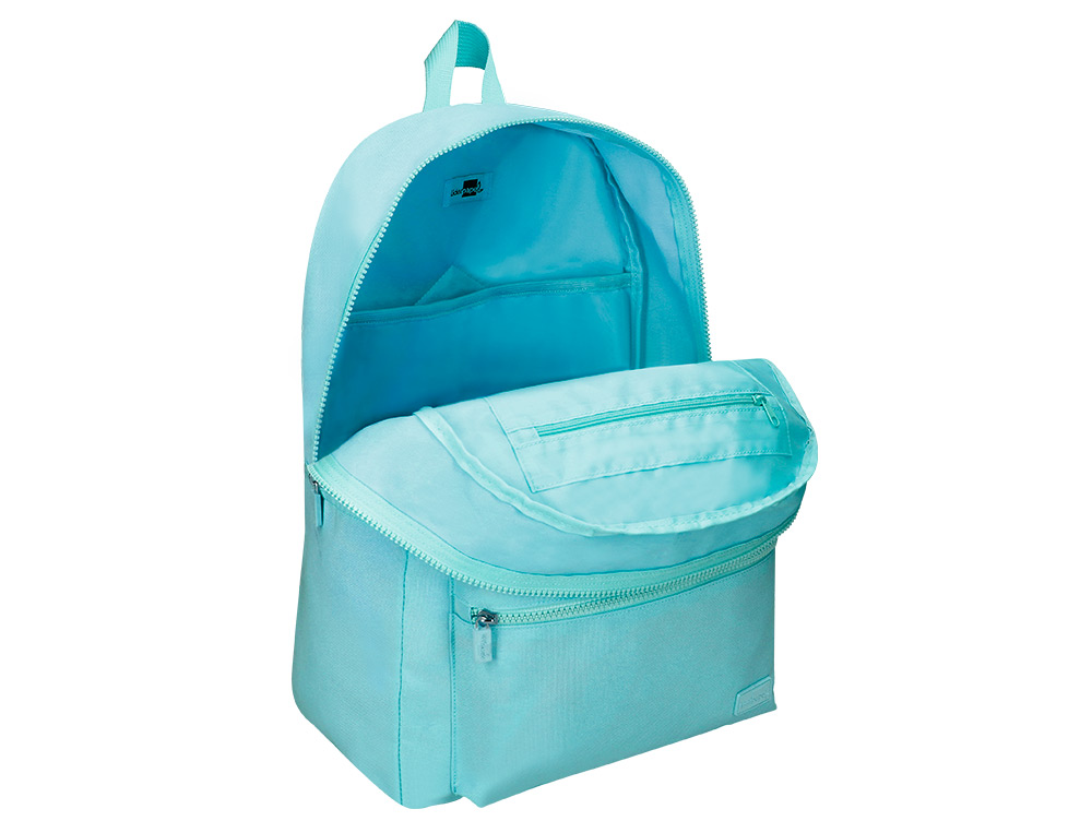 MOCHILA ESCOLAR LIDERPAPEL BOLSO LATERAL ELASTICO COR AZUL CELESTE 400X125X300 MM