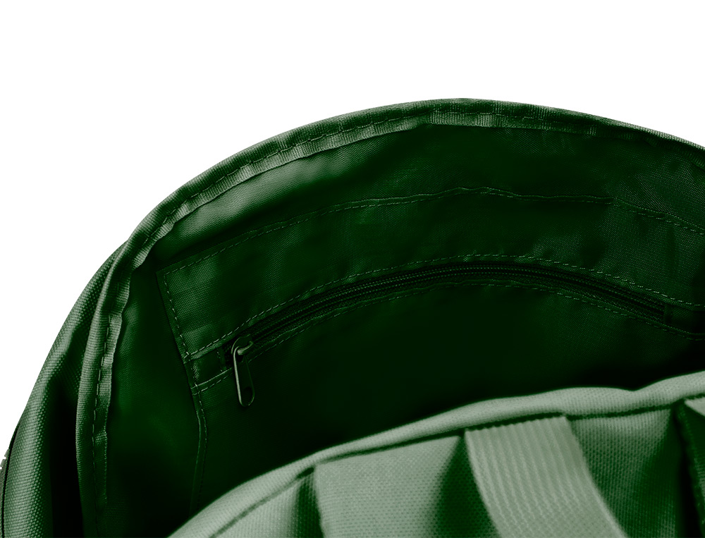 MOCHILA ESCOLAR LIDERPAPEL BOLSO LATERAL ELASTICO COR VERDE MILITAR 400X125X300 MM