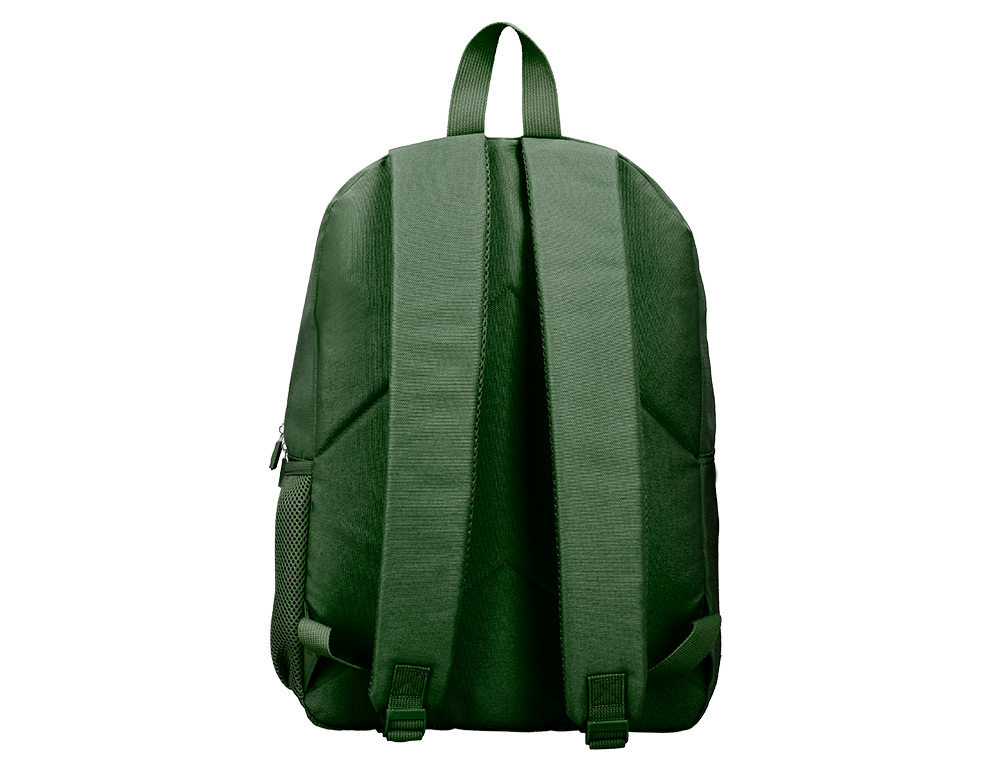 MOCHILA ESCOLAR LIDERPAPEL BOLSO LATERAL ELASTICO COR VERDE MILITAR 400X125X300 MM