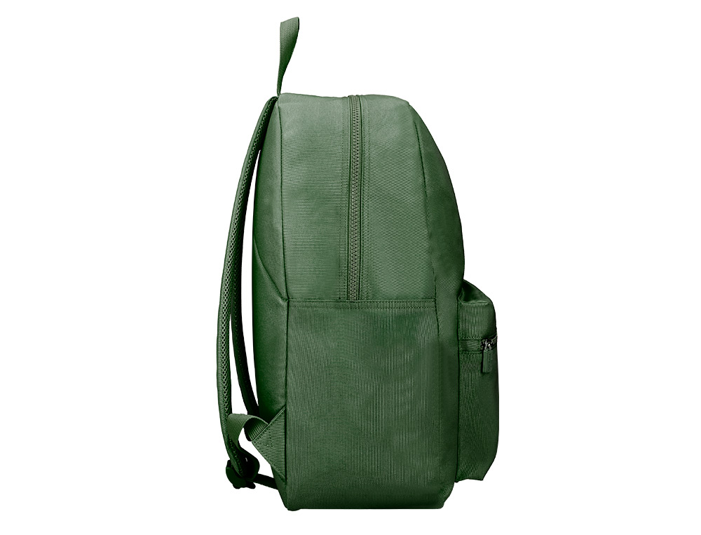 MOCHILA ESCOLAR LIDERPAPEL BOLSO LATERAL ELASTICO COR VERDE MILITAR 400X125X300 MM