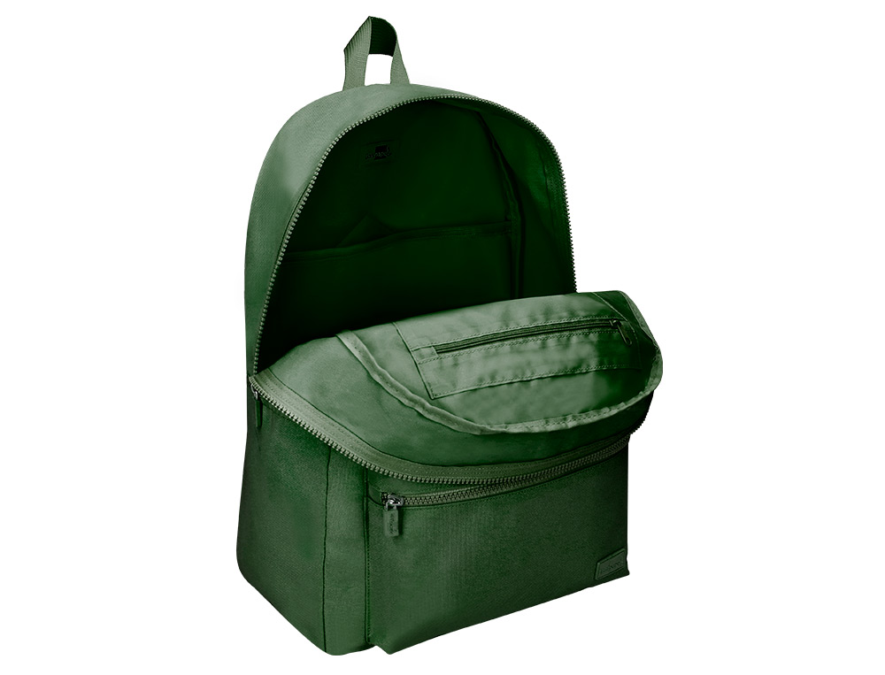MOCHILA ESCOLAR LIDERPAPEL BOLSO LATERAL ELASTICO COR VERDE MILITAR 400X125X300 MM