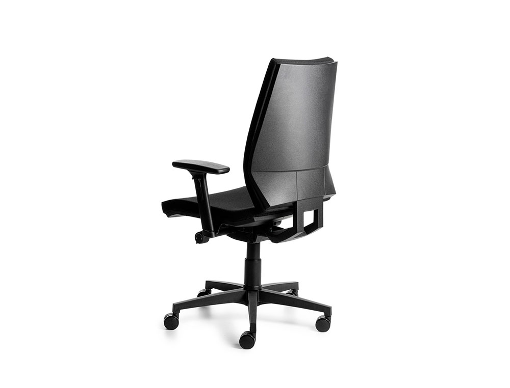 CADEIRA DE DIRECAO ROCADA BRACOS REGULAVEIS BASE POLIMERO MECANISMO SINCRO ESTRUTURA PRETA TECIDO AZUL 660X660X1180 MM