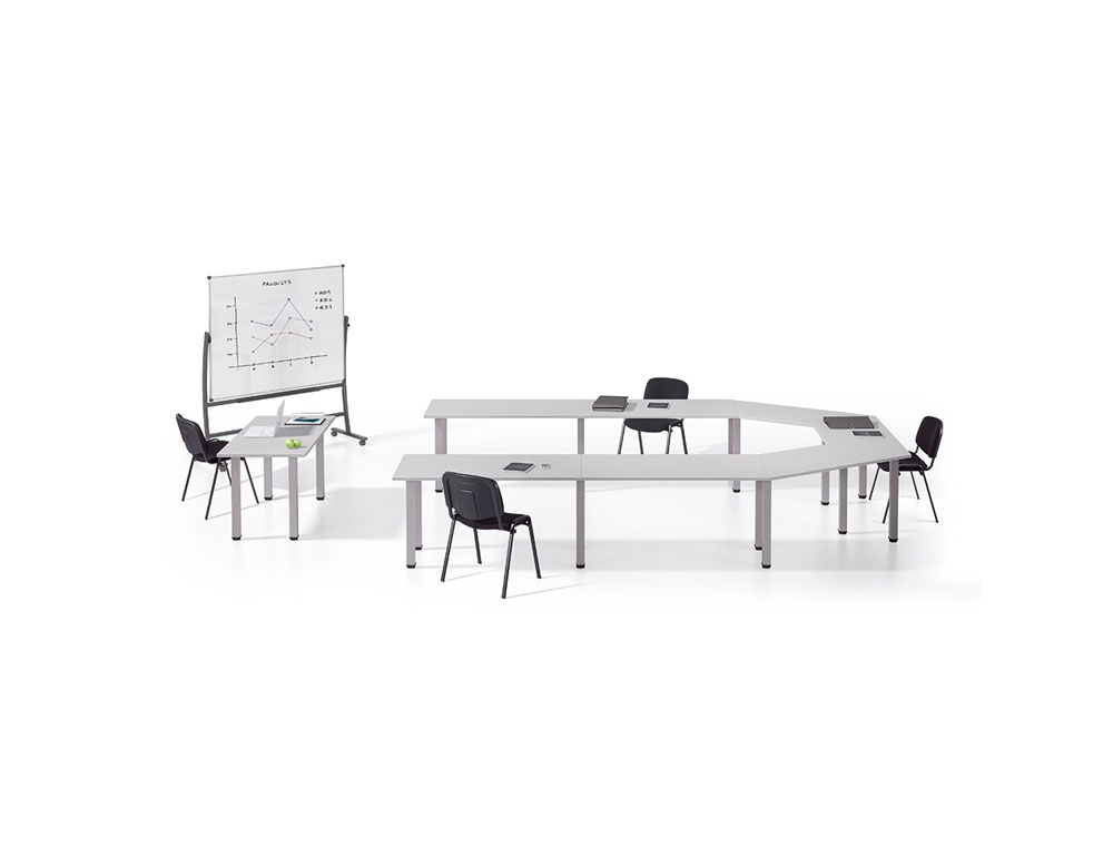 QUADRO BRANCO ROCADA ACO LACADO MAGNETICO MOLDURA ALUMINIO DUPLA FACE GIRATORIO CURVE 120X200 CM