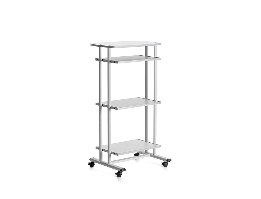 MESA COMPUTADOR ROCADA RD-5220 ESTRUTURA METALICA BANDEJAS REGULAVEIS EM ALTURA COM TECLADO REMOVIVEL 680X490X1260 MM