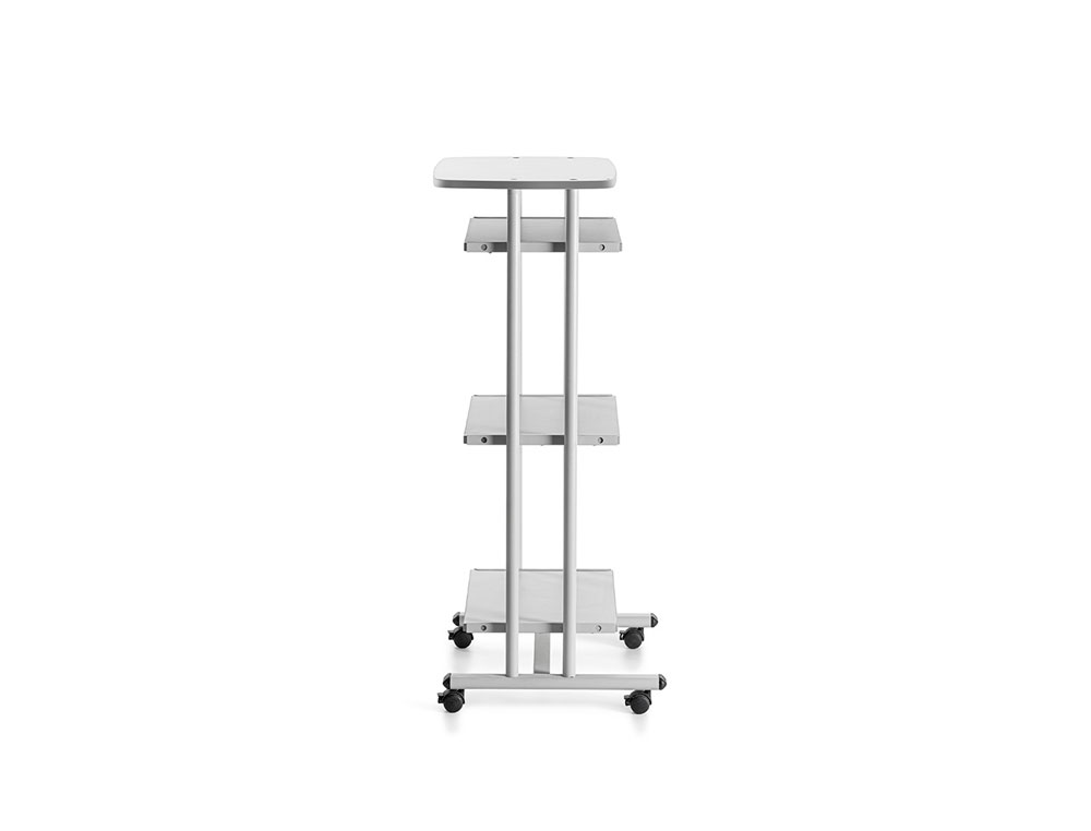 MESA COMPUTADOR ROCADA RD-5220 ESTRUTURA METALICA BANDEJAS REGULAVEIS EM ALTURA COM TECLADO REMOVIVEL 680X490X1260 MM