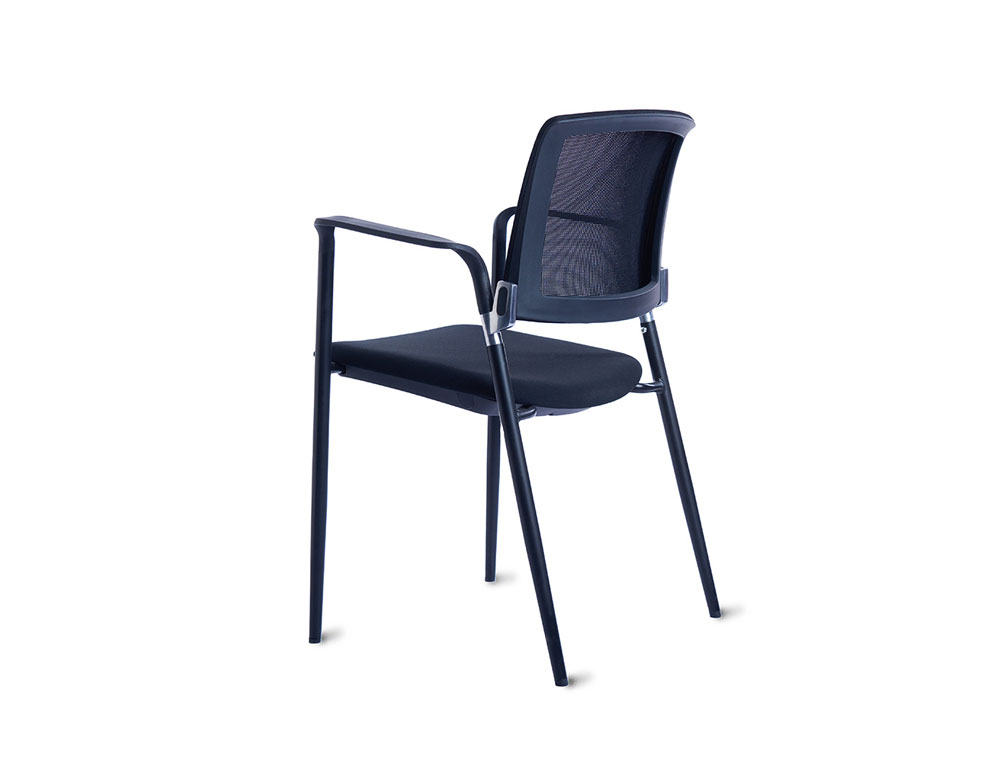 CADEIRA ROCADA CONFIDENTE BRACOS FIXOS ESTRUTURA METALICA ASSENTO TECIDO ANTI FOGO AZUL ENCOSTO MALHA 530X600X830 MM