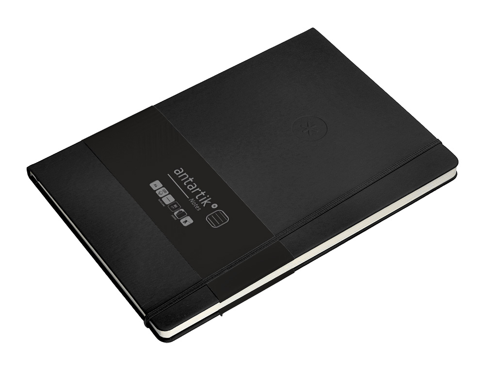 CADERNO COM ELASTICO ANTARTIK NOTES CAPA DURA A4 PAUTADO PRETO 100 FOLHAS 80 GR FSC
