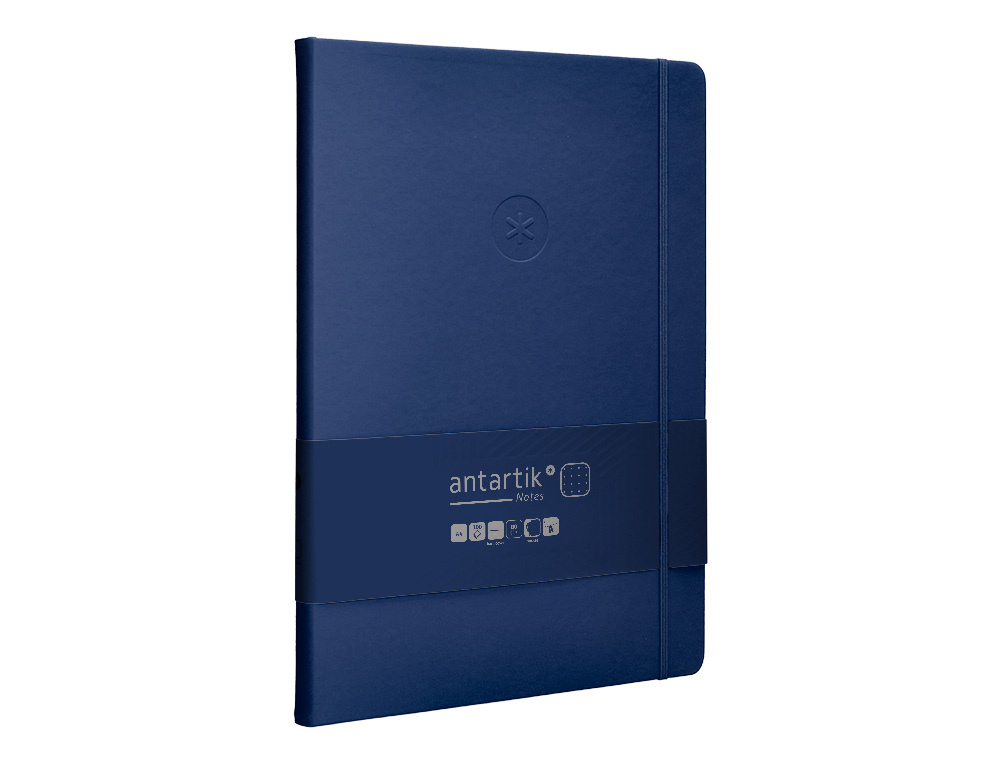 CADERNO COM ELASTICO ANTARTIK NOTES CAPA DURA A4 PONTILHADO AZUL MARINHO 100 FOLHAS 80 GR FSC