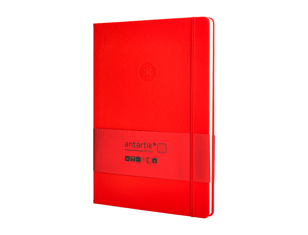 CADERNO COM ELASTICO ANTARTIK NOTES CAPA DURA A4 PAUTADO VERMELHO 100 FOLHAS 80 GR FSC
