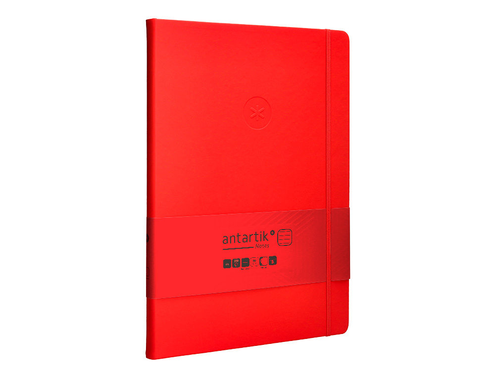 CADERNO COM ELASTICO ANTARTIK NOTES CAPA DURA A4 PAUTADO VERMELHO 100 FOLHAS 80 GR FSC