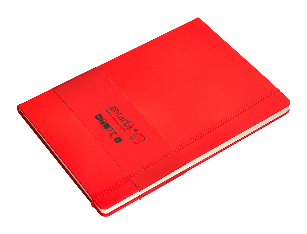 CADERNO COM ELASTICO ANTARTIK NOTES CAPA DURA A4 PAUTADO VERMELHO 100 FOLHAS 80 GR FSC