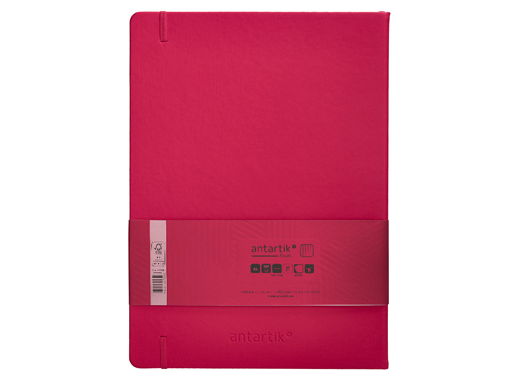CADERNO COM ELASTICO ANTARTIK NOTES CAPA DURA A4 QUADRICULADO FUCSIA 100 FOLHAS 80 GR FSC