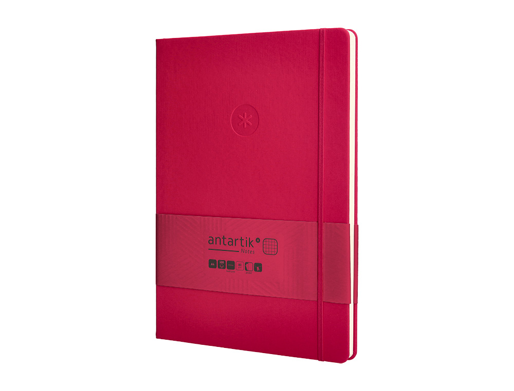 CADERNO COM ELASTICO ANTARTIK NOTES CAPA DURA A4 QUADRICULADO FUCSIA 100 FOLHAS 80 GR FSC